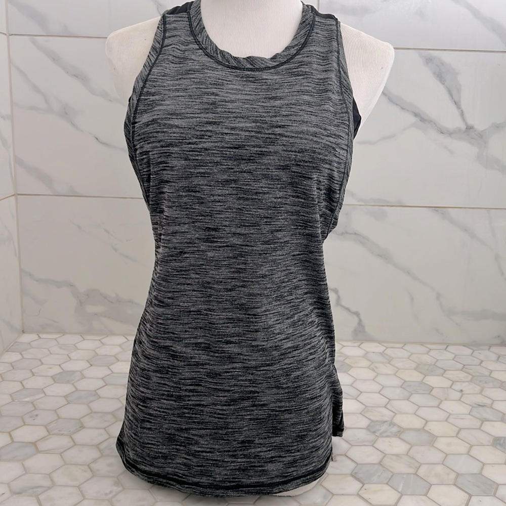 ❌CLEARANCE Lululemon Work The Circuit With Sports Bra Heathered Black Tank Top - Picture 6 of 15